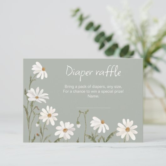 小さな野花のデイジーの赤ちゃんシャワーカード エンクロージャーカード (スタンド正面)