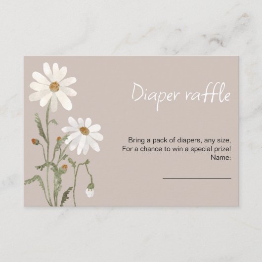 小さな野花のデイジーの赤ちゃんシャワーカード エンクロージャーカード (正面)