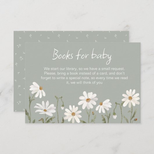 小さな野花のデイジーの赤ちゃんシャワーカード エンクロージャーカード (正面/裏面)