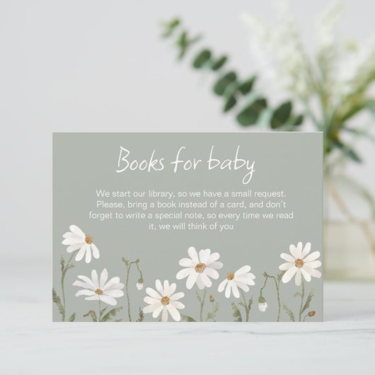小さな野花のデイジーの赤ちゃんシャワーカード エンクロージャーカード (スタンド正面)
