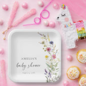 小さな野花のフローラ女の子の赤ちゃんシャワー ペーパープレート (パーティー)