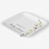 小さな野花のフローラ女の子の赤ちゃんシャワー ペーパープレート (傾斜あり)