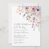 小さな野花のフローラ女の子の赤ちゃんシャワー 招待状 (正面)