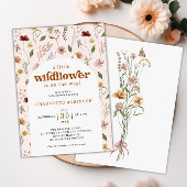 小さな野花のフローラ女の子の赤ちゃんシャワー 招待状