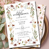 小さな野花のフローラ女の子の赤ちゃんシャワー 招待状