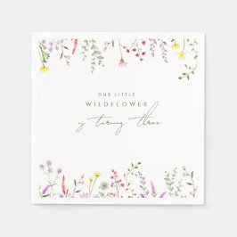 小さな野花の女の子のフローラ誕生日パーティー スタンダードカクテルナプキン