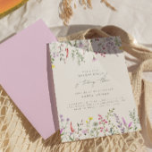 小さな野花の女の子のフローラ誕生日パーティー 招待状