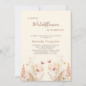 小さな野花の女の子ボホベイビーシャワー 招待状 (正面)