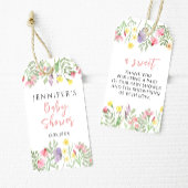 小さな野花の素朴な赤ん坊がシャワー感謝していを浴びる ギフトタグ