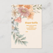 小さな野花の赤ちゃんシャワーおむつラッフル エンクロージャーカード (正面)