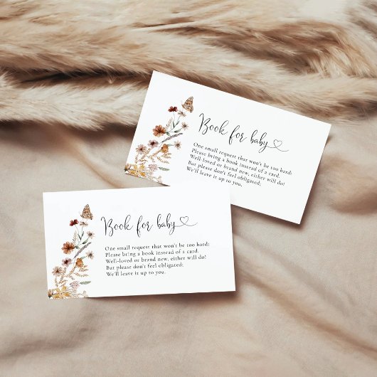 小さな野花の赤ちゃんシャワー本ベビー エンクロージャーカード