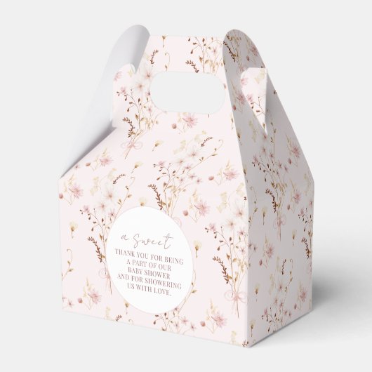 小さな野花の赤ちゃん女の子シャワーキャンディお願いボックス フェイバーボックス (裏面サイド)