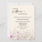 小さな野花の赤男女兼用ちゃんシャワー 招待状 (正面)