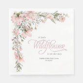 小さな野花をテーマにした赤んエレガント坊の女の子をピンク スタンダードランチョンナプキン (正面)