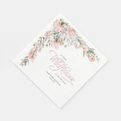 小さな野花をテーマにした赤んエレガント坊の女の子をピンク スタンダードランチョンナプキン (角)