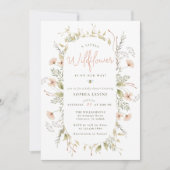 小さな野花ボホビーガール赤ちゃんシャワー 招待状 (正面)