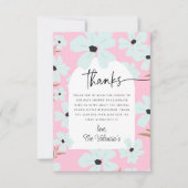 小さな野花ボホピンクの女の子の赤ちゃんシャワー サンキューカード (正面)