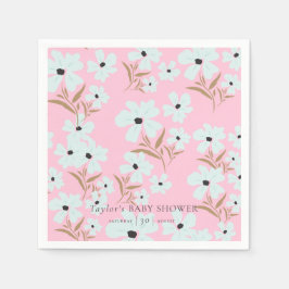 小さな野花ボホピンクの女の子の赤ちゃんシャワー スタンダードカクテルナプキン