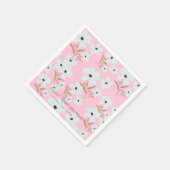 小さな野花ボホピンクの女の子の赤ちゃんシャワー スタンダードカクテルナプキン (角)