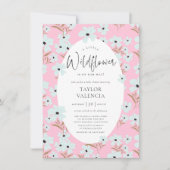 小さな野花ボホピンクの女の子の赤ちゃんシャワー 招待状 (正面)