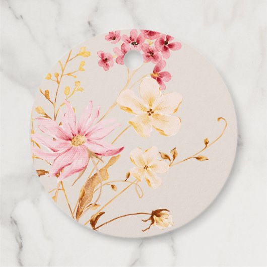 小さな野花ボホ素朴自然赤ちゃんシャワー フェイバータグ (裏面)