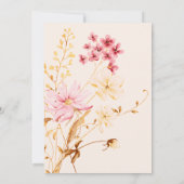 小さな野花ボホ素朴自然赤ちゃんシャワー 招待状 (裏面)