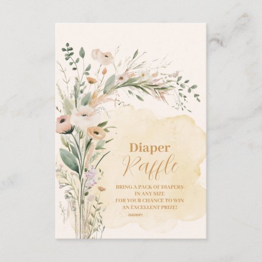 小さな野花ボホ自然おむつラッフル エンクロージャーカード (正面)