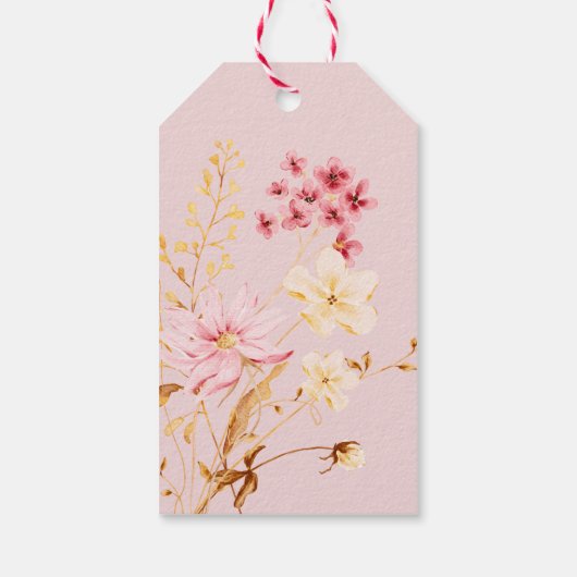 小さな野花ボホ赤ちゃんシャワーありがとう ギフトタグ (裏面)