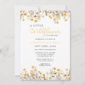 小さな野花ボホ赤ちゃんシャワーの途中にある 招待状 (正面)