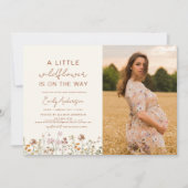 小さな野花写真赤ちゃんシャワー庭園 招待状 (正面)