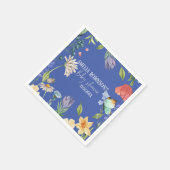 小さな野花女の子の赤ちゃんシャワーブラック スタンダードカクテルナプキン (角)