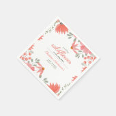 小さな野花女の子ピーチ赤ちゃんシャワー スタンダードカクテルナプキン (角)