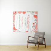 小さな野花女の子ピーチ赤ちゃんシャワー タペストリー (インサイチュ(横))