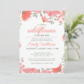小さな野花女の子ピーチ赤ちゃんシャワー 招待状 (スタンド正面)