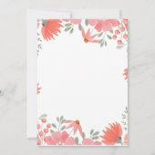 小さな野花女の子ピーチ赤ちゃんシャワー 招待状 (裏面)