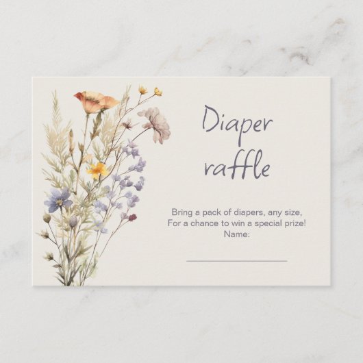 小さな野花少女の赤ちゃんシャワーカード エンクロージャーカード (正面)