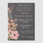 小さな野花少女ピンクの赤ちゃんシャワー ベラム紙招待状 (正面)