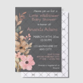 小さな野花少女ピンクの赤ちゃんシャワー ベラム紙招待状 (オフセット (招待状))