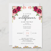 小さな野草のフローラエレガントの赤ちゃんシャワー 招待状 (正面)