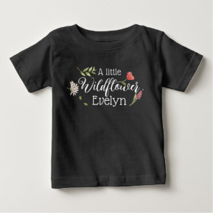 小さな野草のベビーガール ベビーTシャツ