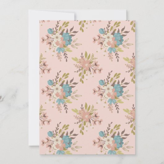 小さな野草の女の子の車で赤ちゃんシャワー 招待状 (裏面)