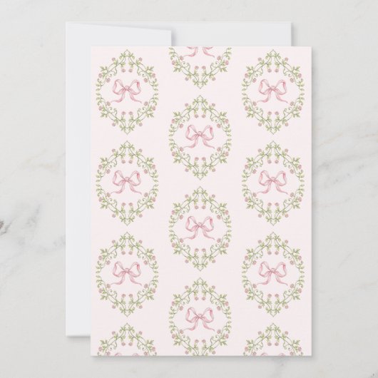 小さな野草の庭は赤ちゃんシャワーを弓を振る 招待状 (裏面)