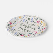 小さな野草の抽象芸術水色のベビーガール ペーパープレート (アングル)