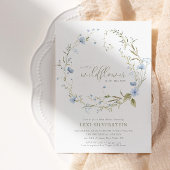 小さな野草の緑のボホのベビーガール 招待状