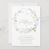 小さな野草の緑のボホのベビーガール 招待状 (正面)