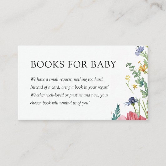 小さな野草の赤ちゃんシャワーベビー エンクロージャーカード (正面)