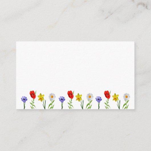 小さな野草の赤ちゃんシャワー本ベビー エンクロージャーカード (裏面)