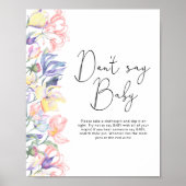 小さな野草の赤ちゃんシャワー言わないベビー ポスター (正面)