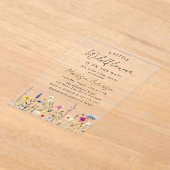 小さな野草の赤ちゃんシャワー アクリル招待状 (レイダウン)