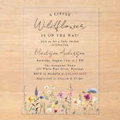 小さな野草の赤ちゃんシャワー アクリル招待状 (正面)